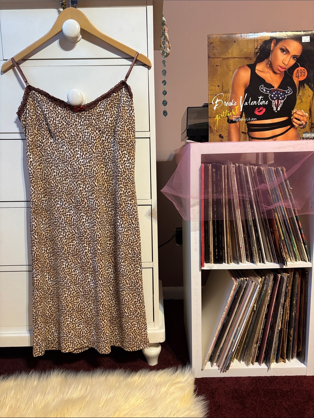 Vintage 90’s Leopard Mini Slip Dress Y2K Baddie Sexy Lace Animal Cami Babydoll S